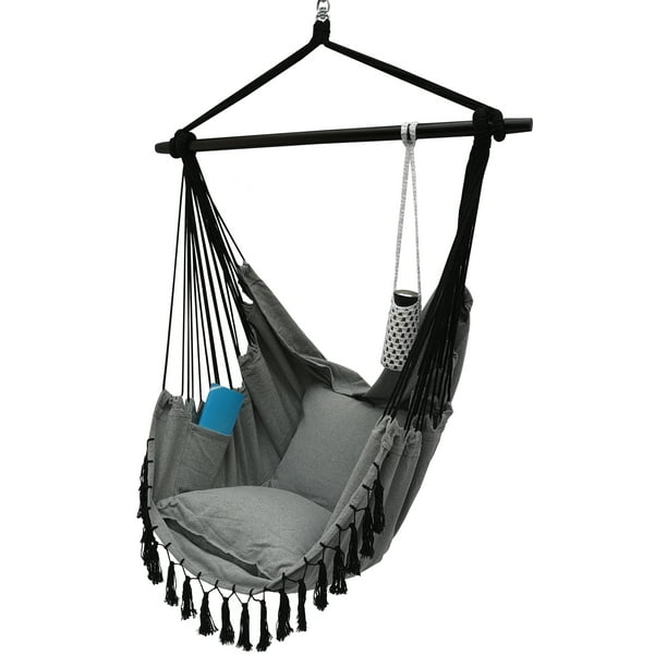 Comfort Hanging Hammock Chair Swing Seat w/ Pillow+Rope Garden Yard In/Outdoor Comfort Hanging Hammock Chair Swing Seat w/ Pillow+Rope Garden Yard In/Outdoor